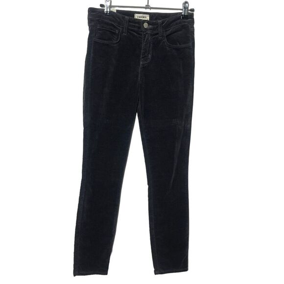 L'AGENCE Margot Velvet High Rise Cropped Skinny Jeans Greystone Size 24 New NWT - Picture 1 of 12